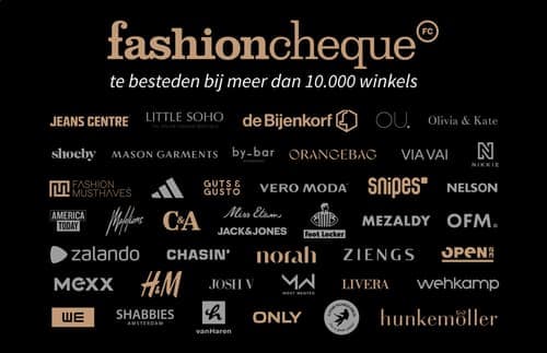 Fashioncheque met de logo's van meer dan tienduizend aangesloten winkels