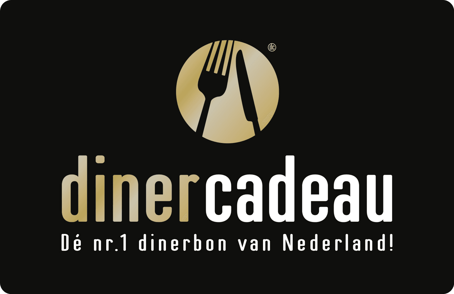Diner Cadeaukaart in zwart met goud, dé nr. 1 dinerbon van Nederland
