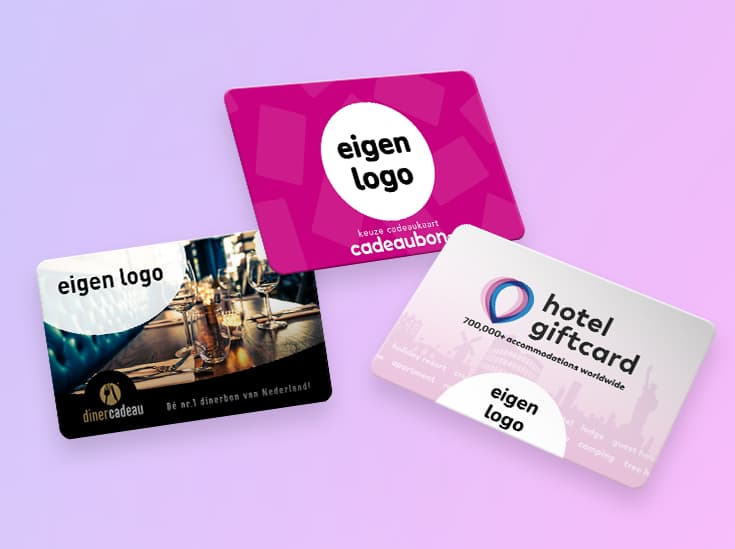 Cadeaukaarten bedrukt met een eigen bedrijfslogo
