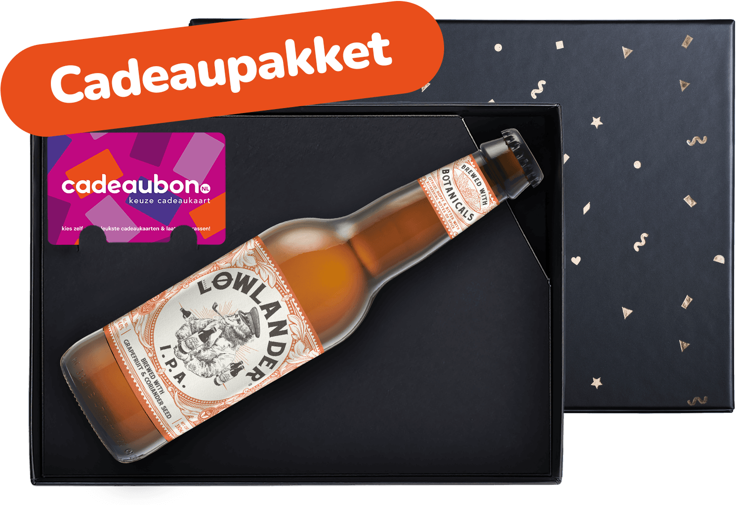 Cadeaupakket met Lowlander IPA en keuze cadeaukaart